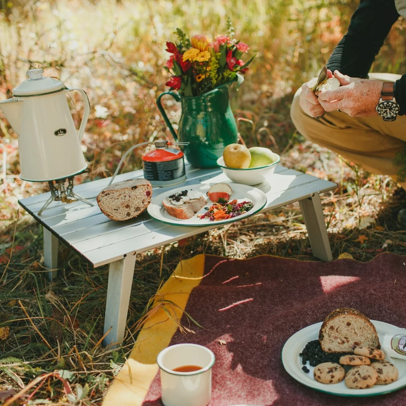 12.5" Enamelware Plate, GSI Outdoors 12.5" Enamelware Plate at camp