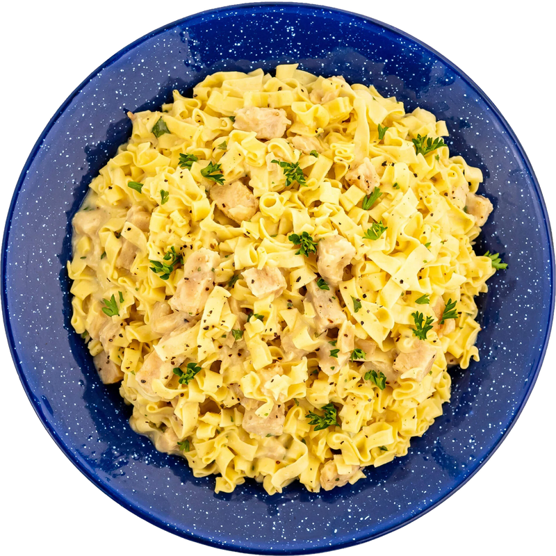 Fettuccine Alfredo with Chicken (2 Servings), Mountain House Fettuccine Alfredo with Chicken (2 Servings) in Bowl