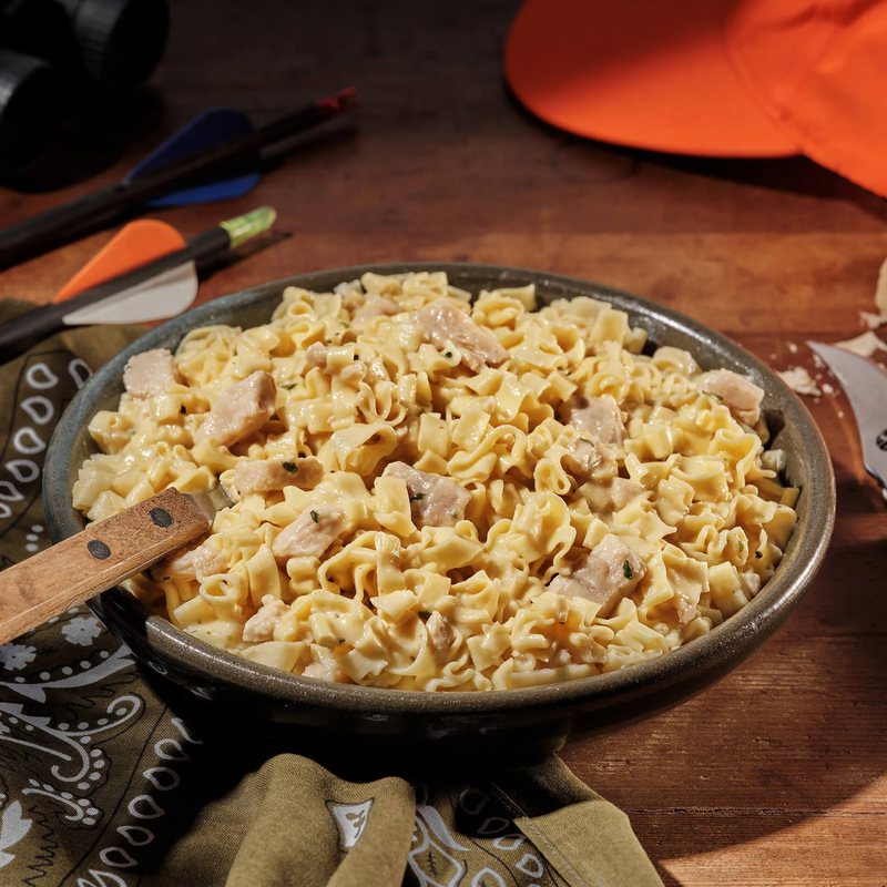 Fettuccine Alfredo with Chicken (2 Servings), Mountain House Fettuccine Alfredo with Chicken at camp