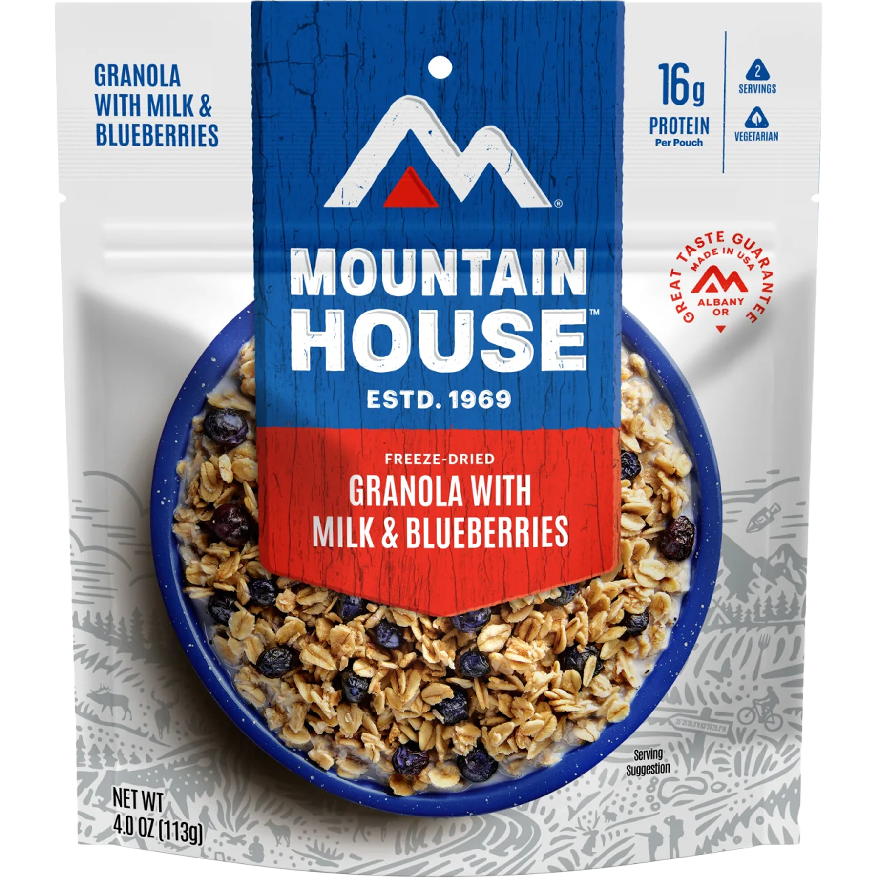 Granola with Milk & Blueberries (2 Servings) alternate view