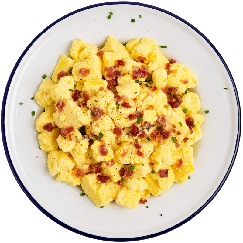 Scrambled Eggs with Bacon (1 Serving), Mountain House Scrambled Eggs with Bacon - GF in bowl