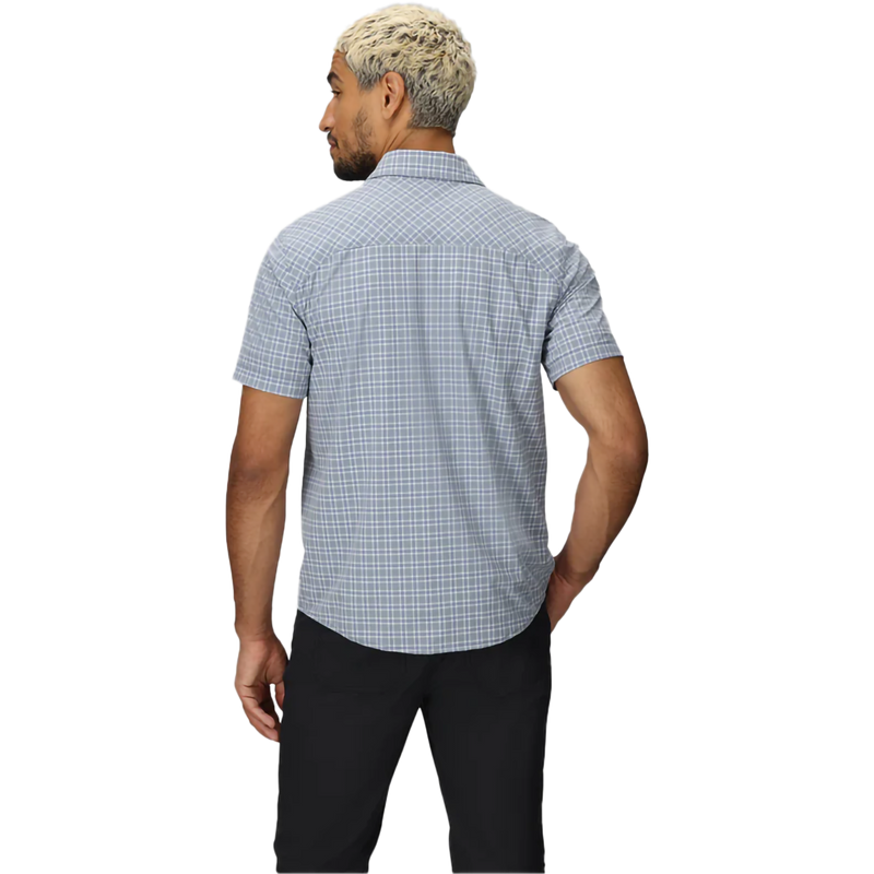 Men's Astroman Short Sleeve Sun Shirt, Outdoor Research Astroman Short Sleeve Sun Shirt in Galactic Plaid back