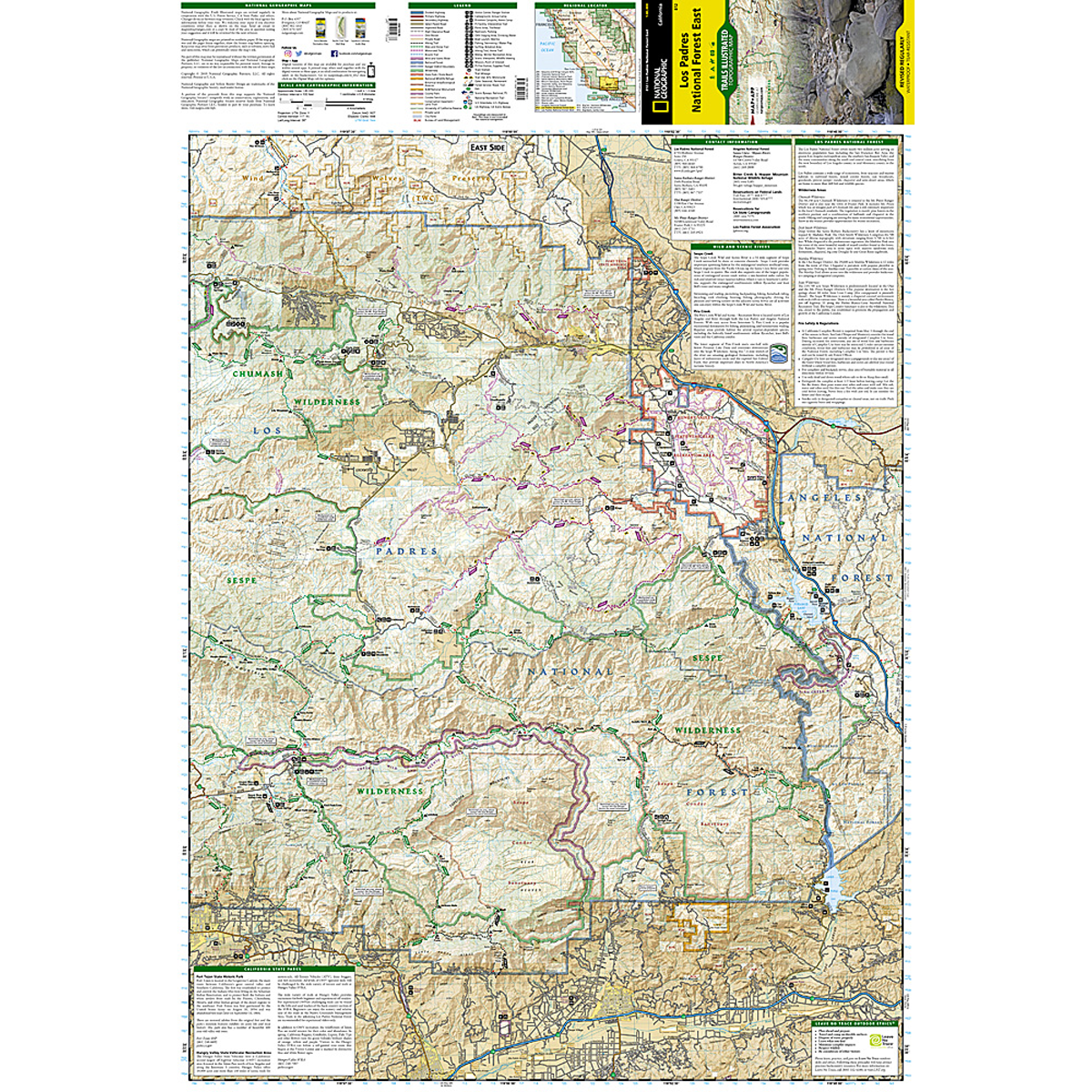 Los Padres Nat Forest East Map alternate view