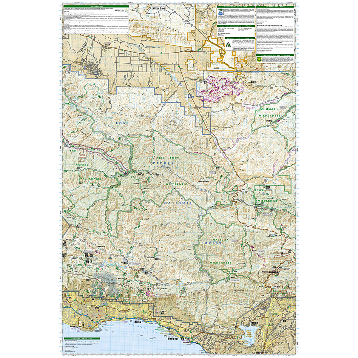 Los Padres Nat Forest East Map alternate view