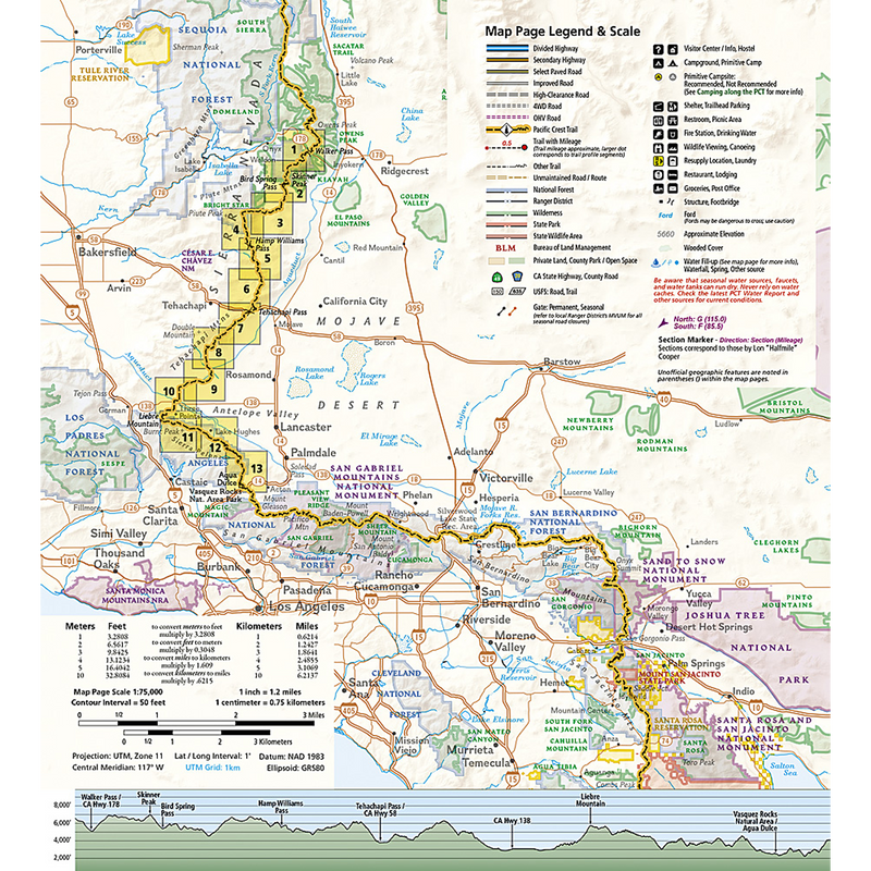 Pacific Crest Trail: Scodie, Piute, and Tehachapi Mountains Map, National Geographic Maps Pacific Crest Trail: Scodie, Piute, and Tehachapi Mountains Map front