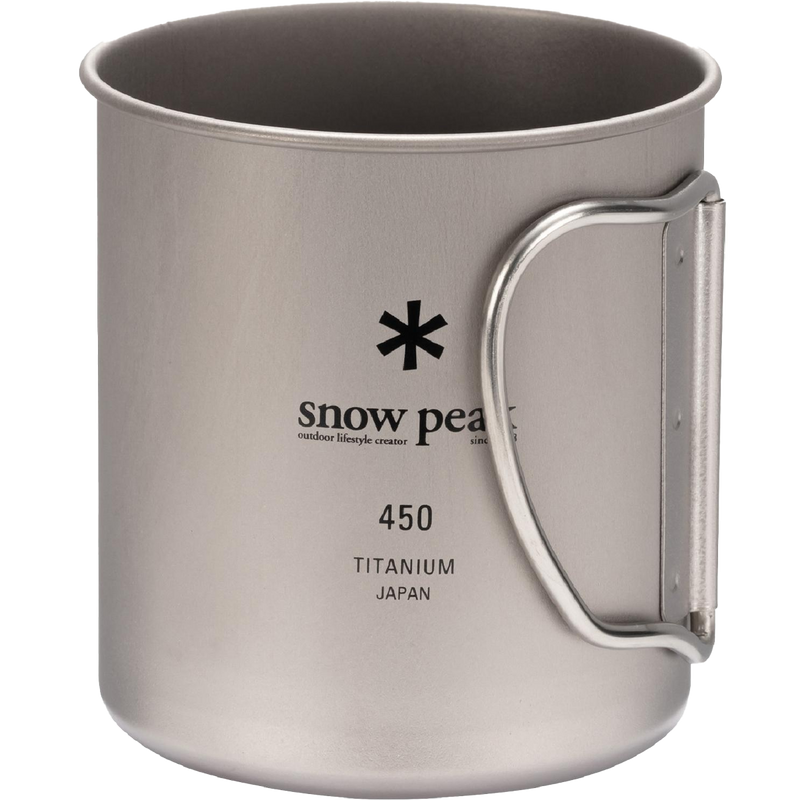 Ti-Single 450 Cup, Snow Peak Ti-Single 450 Cup folded handles side