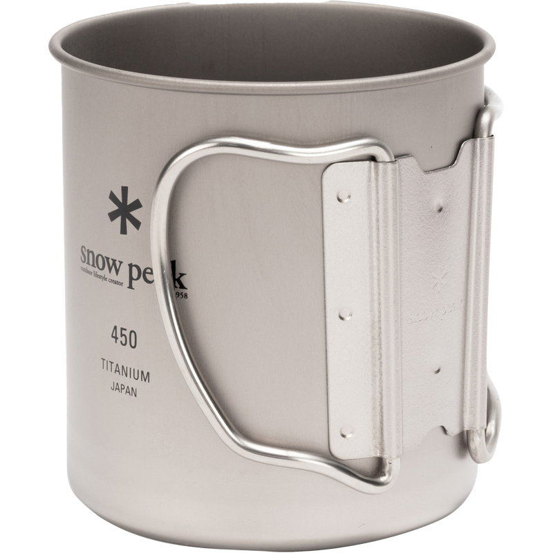 Ti-Single 450 Cup, Snow Peak Ti-Single 450 Cup folded handles back