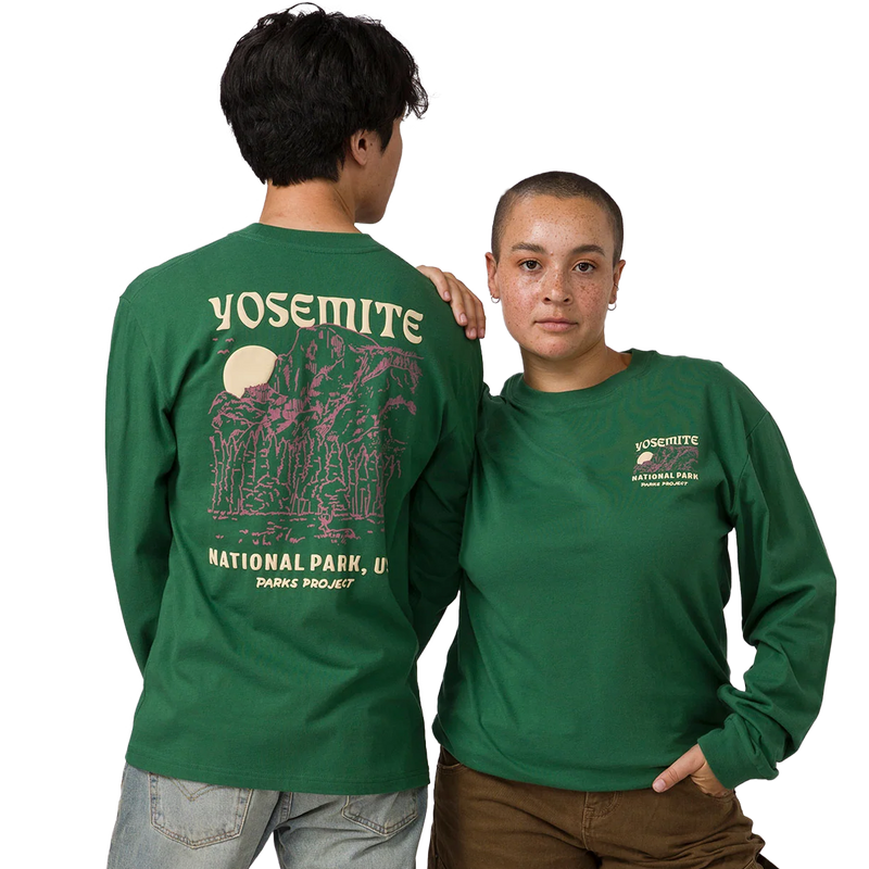Yosemite Puff Print Long Sleeve Tee, Parks Project Yosemite Puff Print Long Sleeve Tee front and back