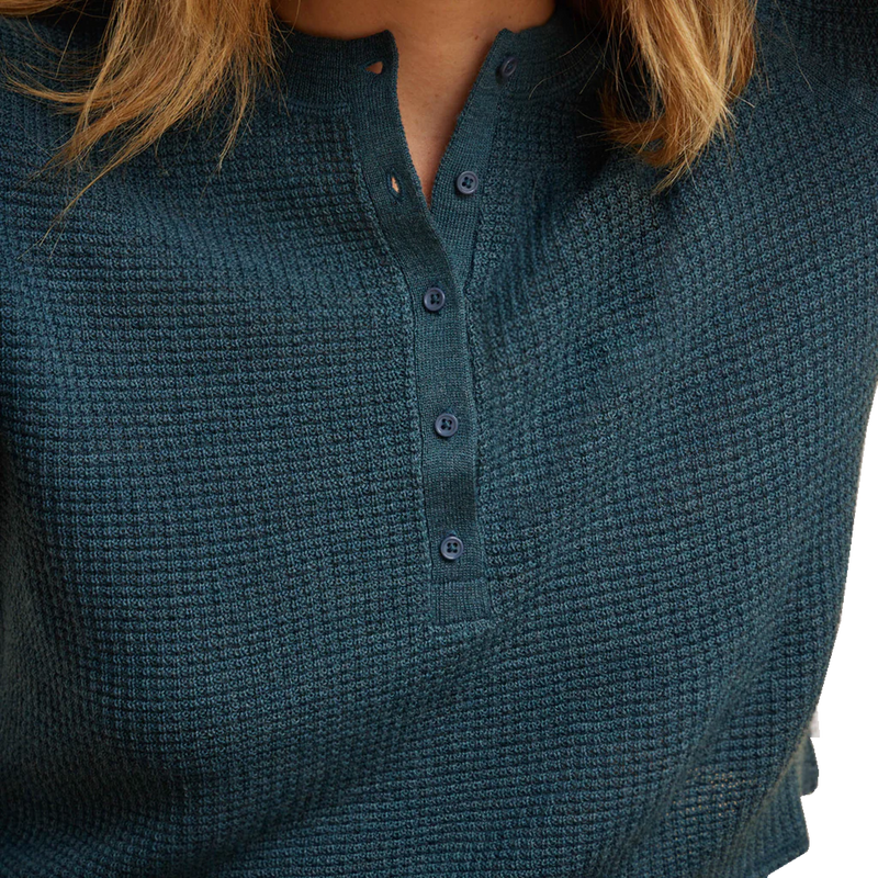 Women's Well Worn Thermal Long Sleeve Henley, Women's Well Worn Thermal Long Sleeve Henley