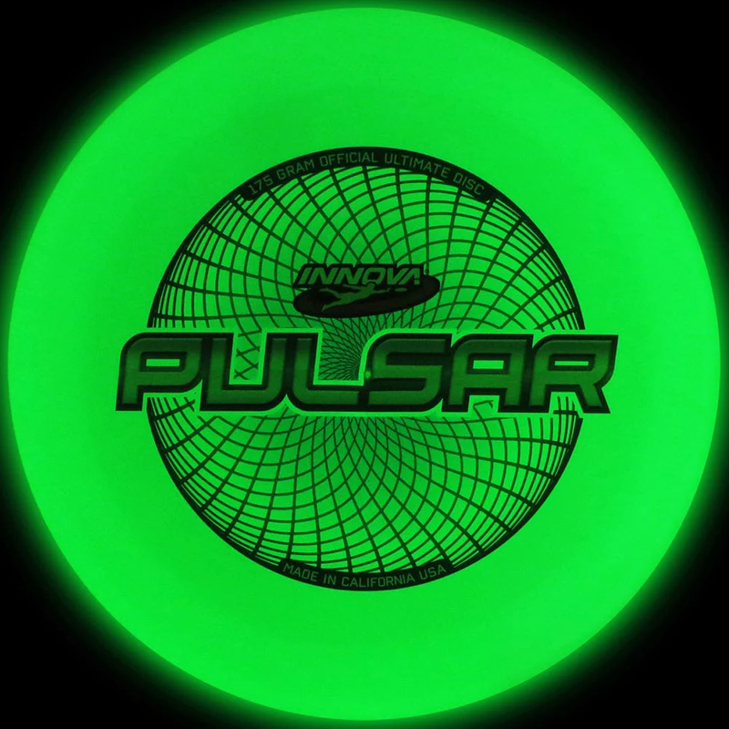 Pulsar Ultimate Glow Disc, Innova Disc Golf Pulsar Ultimate Glow Disc glowing