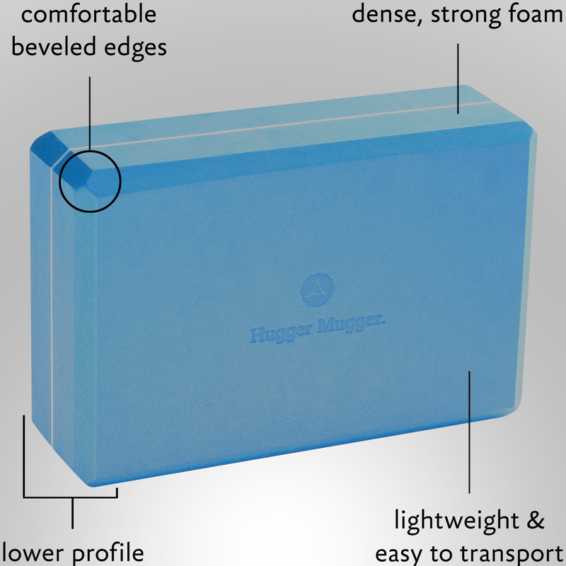 4" Foam Yoga Block, Hugger Mugger 4" Foam Yoga Block in Blue features
