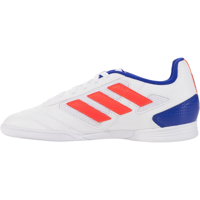 Youth Super Sala 2 Indoor, Adidas Youth Super Sala 2 in White/Solar Red/Lucid Blue