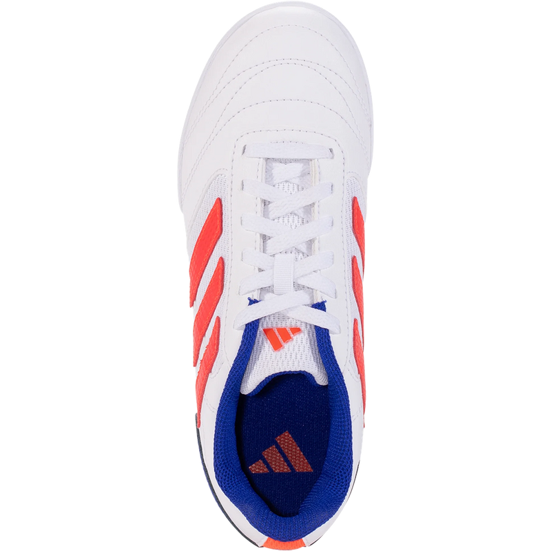 Youth Super Sala 2 Indoor, Adidas Youth Super Sala 2 in White/Solar Red/Lucid Blue top
