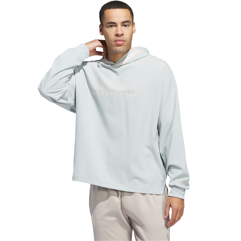 Men's Select Hoody, Adidas Men's Select Hoody in Wonder Silver front