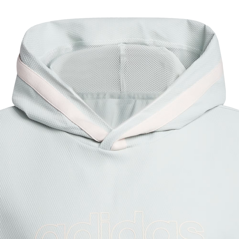 Men's Select Hoody, Adidas Men's Select Hoody in Wonder Silver collar
