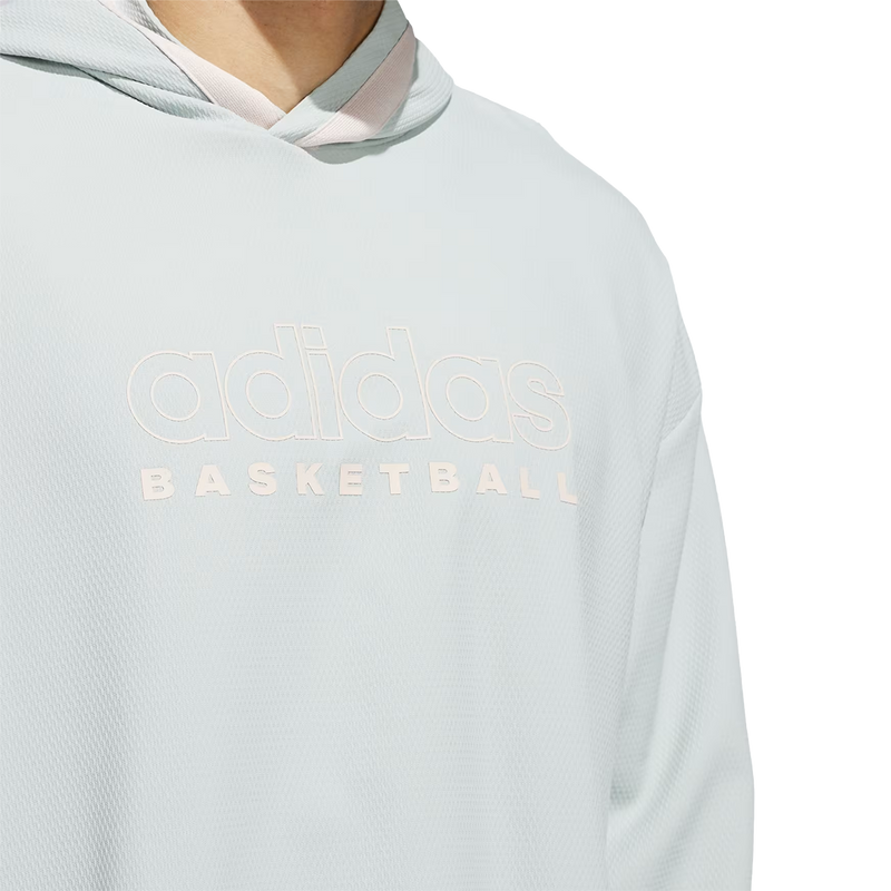Men's Select Hoody, Adidas Men's Select Hoody in Wonder Silver logo