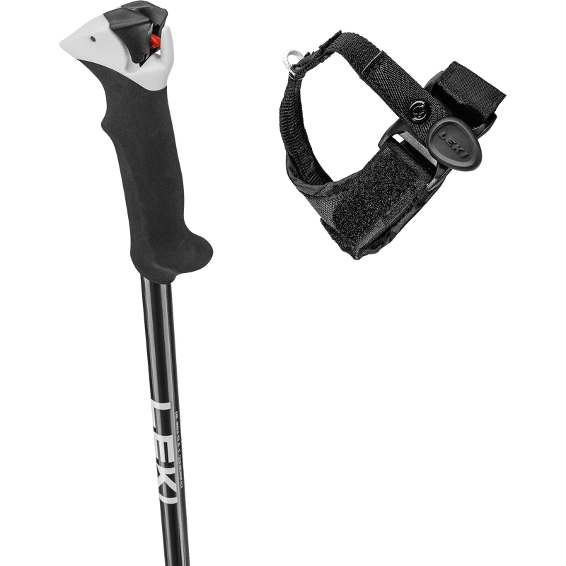 Leki Stella S Trigger Poles in White/Black grip and strap separated