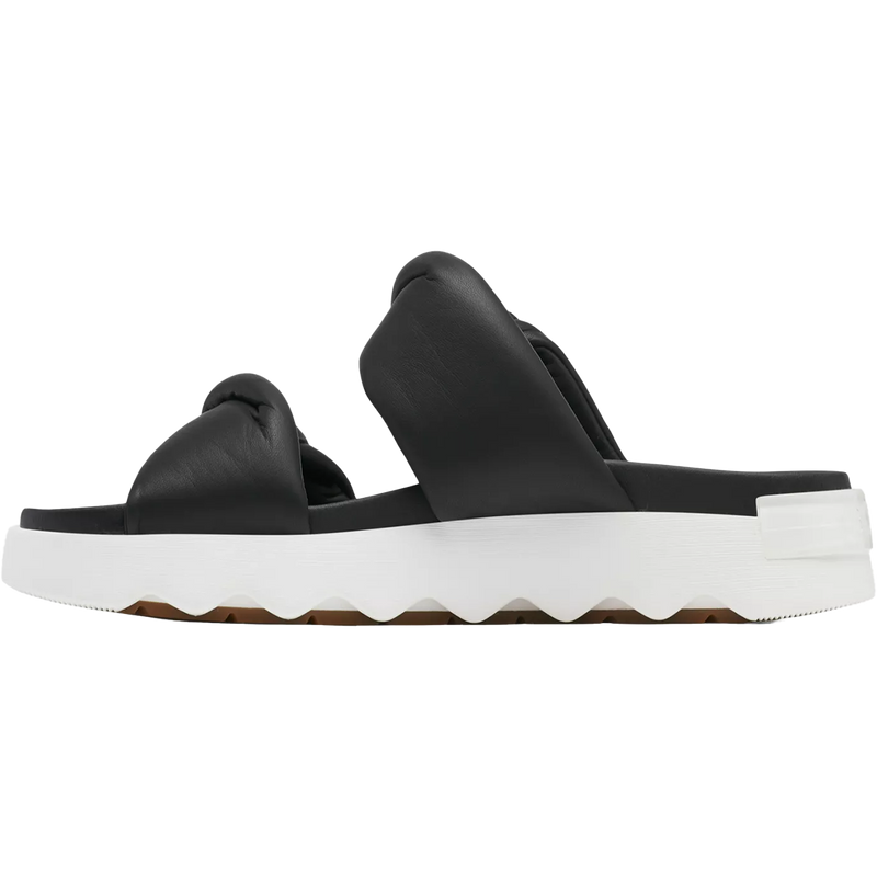 Women's Viibe Twist Slide, Sorel Women's Viibe Twist Slide in Black/Sea Salt left profile