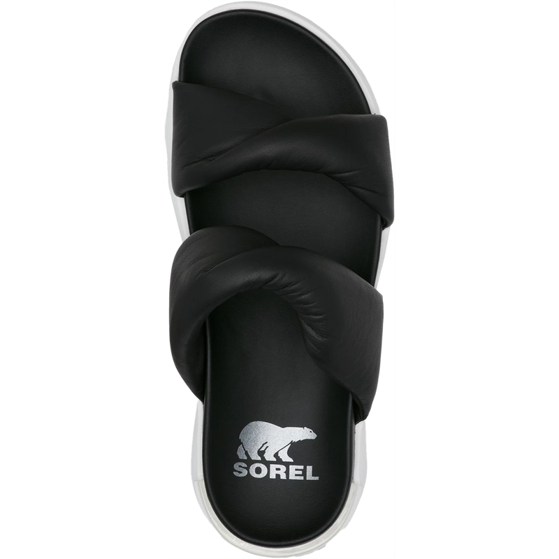 Women's Viibe Twist Slide, Sorel Women's Viibe Twist Slide in Black/Sea Salt top