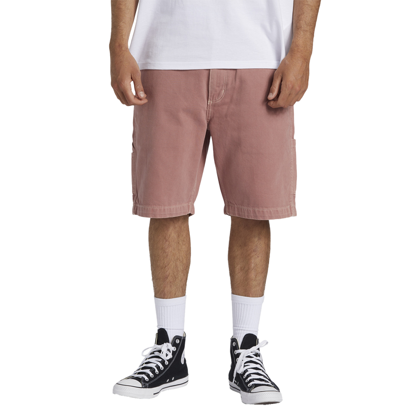 Men's Bad Dog Workwear Short, Billabong Men's Bad Dog Workwear Short in REW-Rosewood on model front