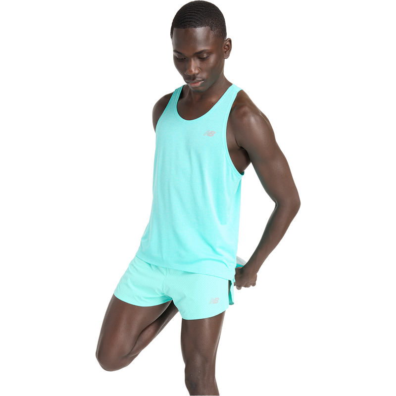 NB Athletics Tank, New Balance Men's NB Athletics Run Singlet in Cyber Jade front