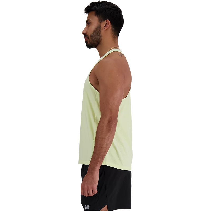 Men's NB Athletics Racing Singlet, New Balance Men's NB Athletics Racing Singlet in Limelight left