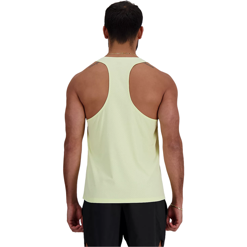Men's NB Athletics Racing Singlet, New Balance Men's NB Athletics Racing Singlet in Limelight back