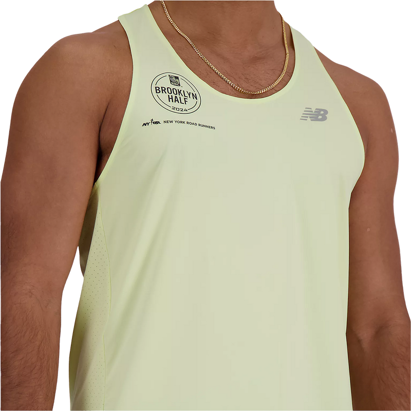 Men's NB Athletics Racing Singlet, New Balance Men's NB Athletics Racing Singlet in Limelight front