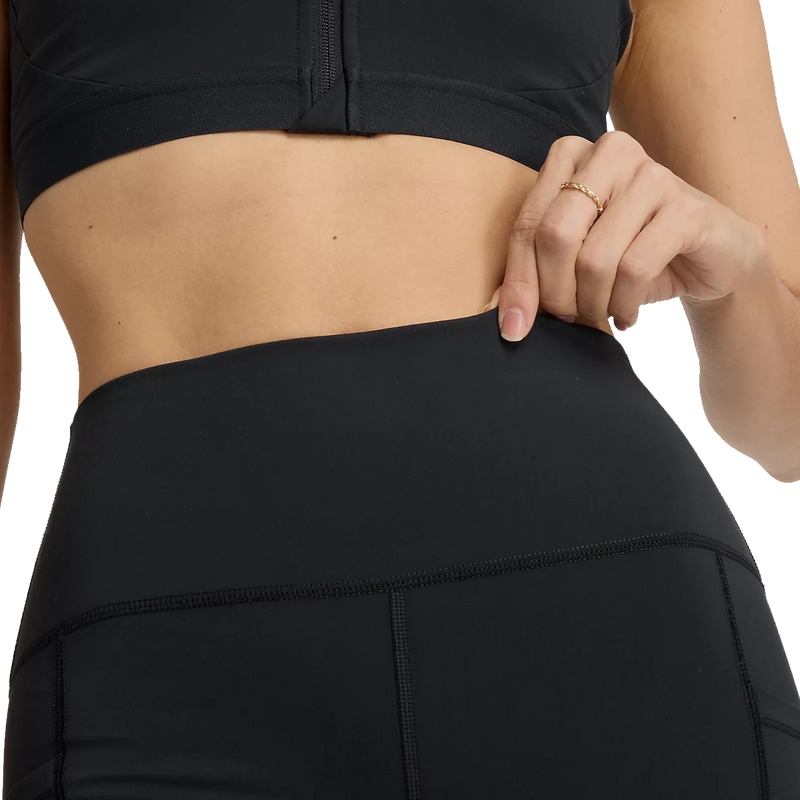 Women's NB Sleek Pocket High Rise 6" Short, New Balance Women's NB Sleek Pocket High Rise 6" Short waistband