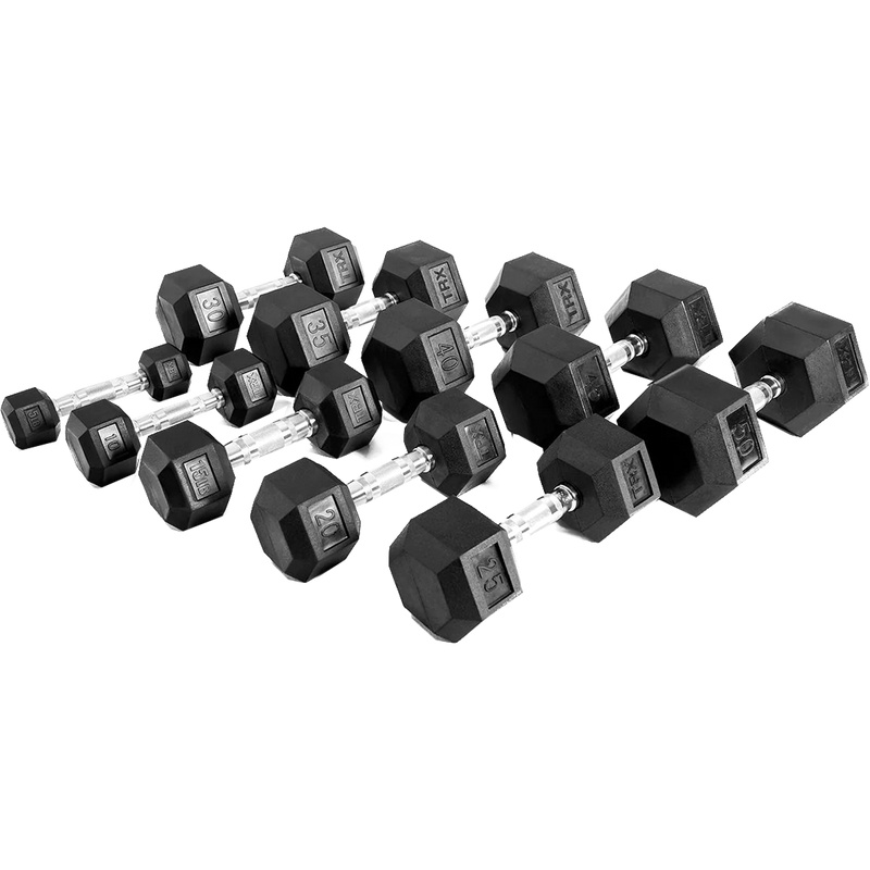TRX Hex Rubber Dumbbell - 2.5 lb, TRX Hex Rubber Dumbbells size range