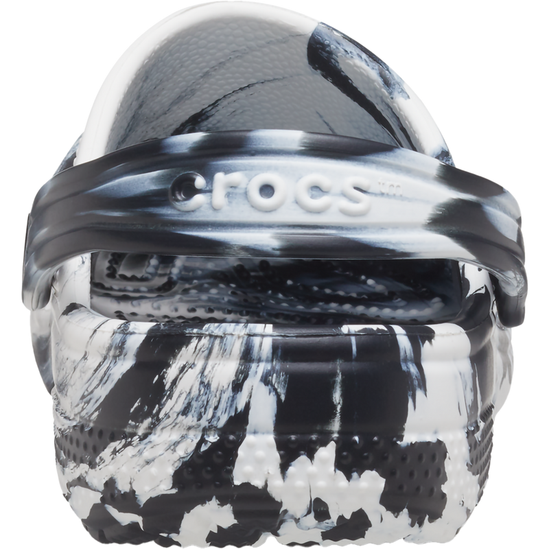 Youth Classic Marble Clog, Crocs Youth Classic Marbled Clog in 066-Black/White back