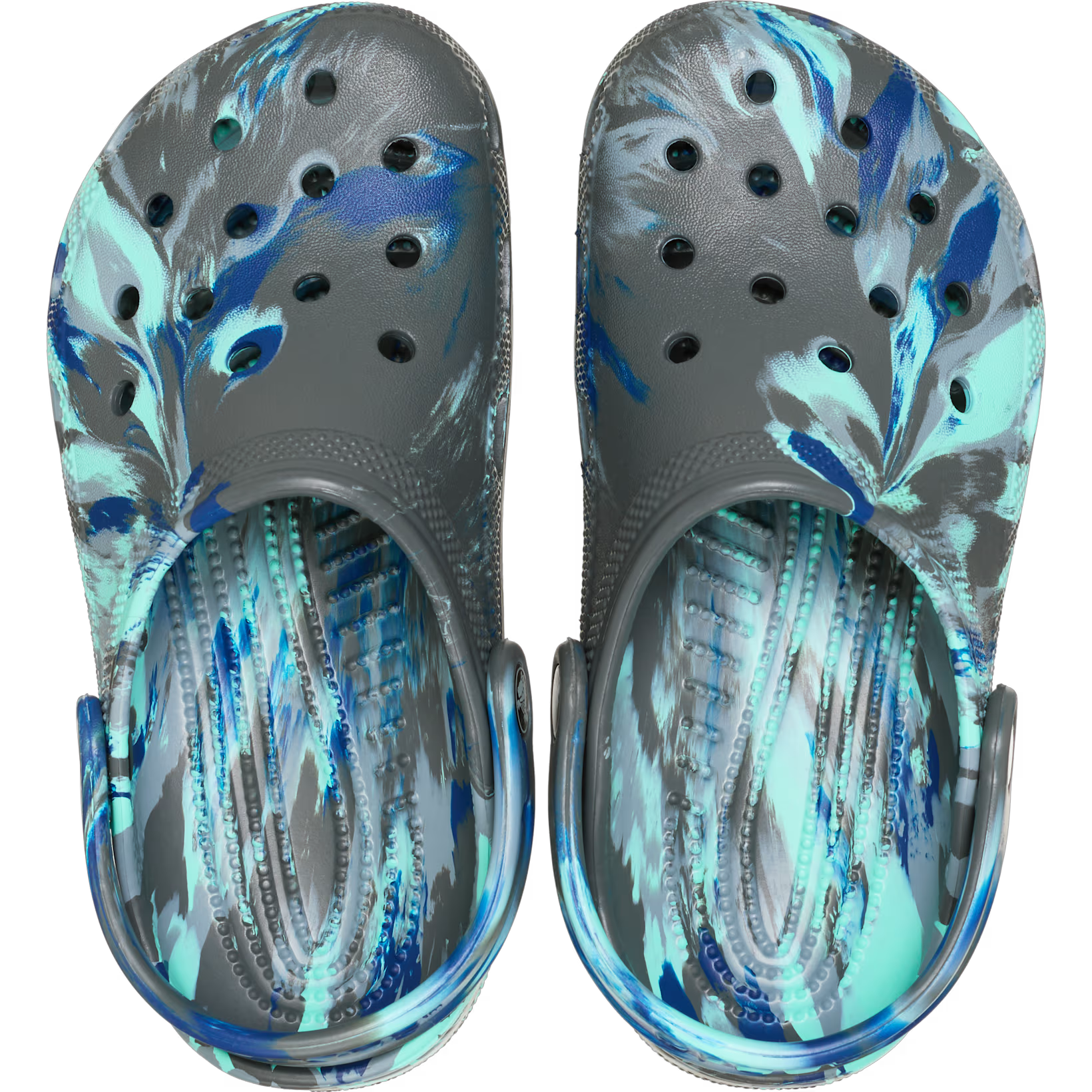 Crocs Youth Classic Marbled Clog in 0RV-Carbon/Multi pair top