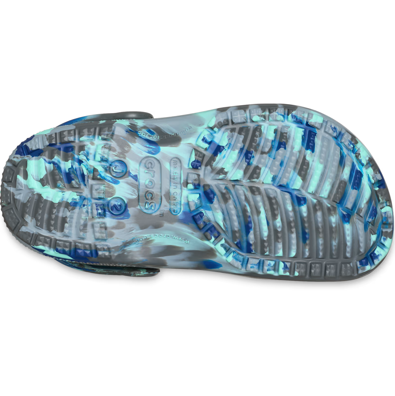 Crocs Youth Classic Marbled Clog in 0RV-Carbon/Multi bottom