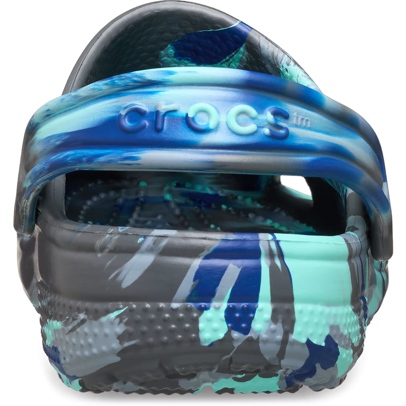 Crocs Youth Classic Marbled Clog in 0RV-Carbon/Multi back