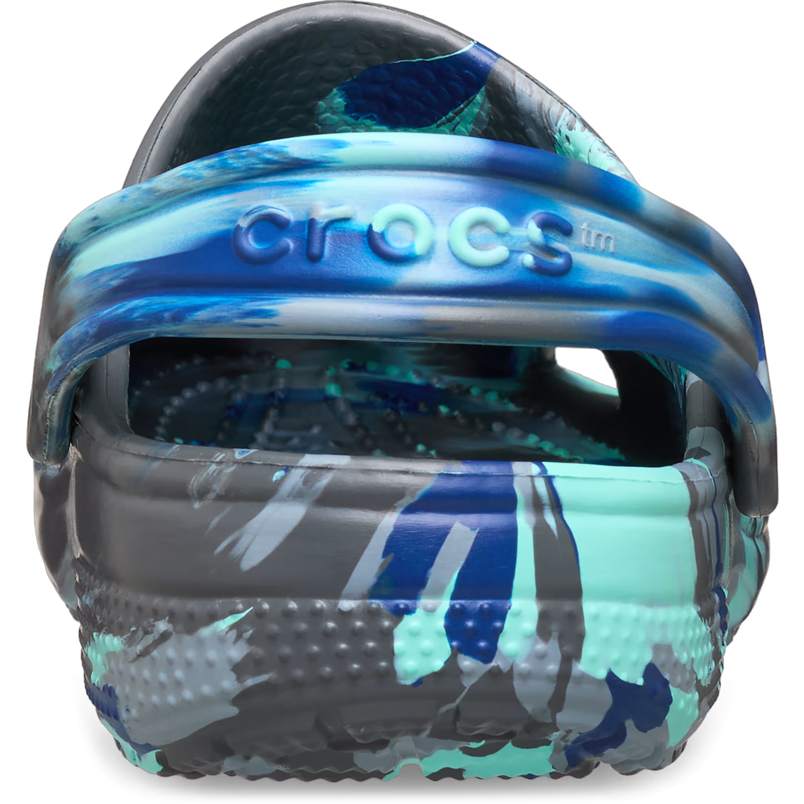 Crocs Youth Classic Marbled Clog in 0RV-Carbon/Multi back