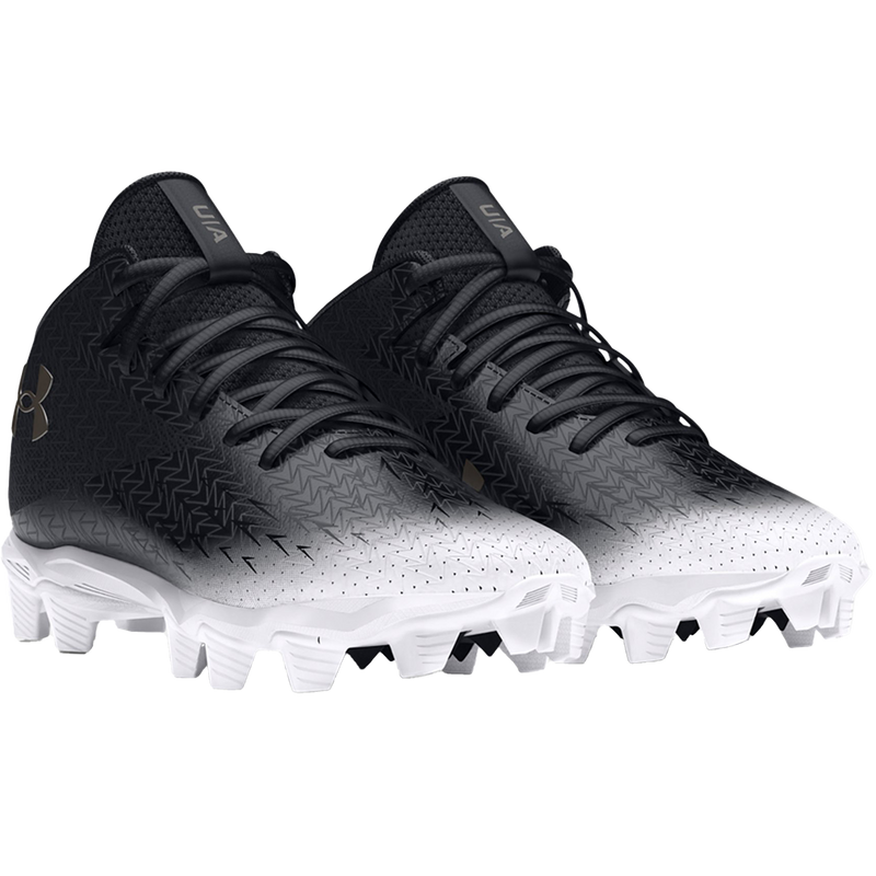 Youth Spotlight Franchise RM 4.0 Wide Football Cleats, Under Armour Youth Spotlight Franchise RM 4.0 Wide Football Cleats in black pair