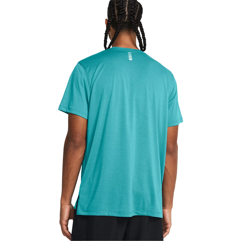 Men's UA Launch Short Sleeve, Under Armour Men's UA Launch Short Sleeve in Circuit Teal on model back
