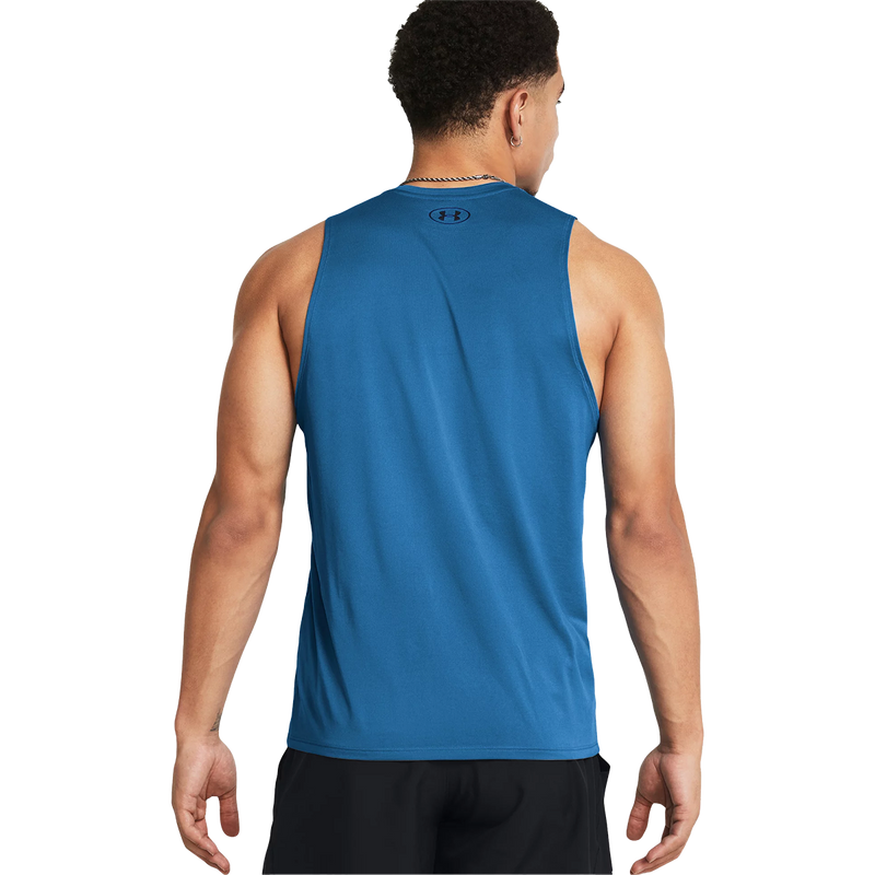 Men's UA Tech Tank, Under Armour Men's UA Tech Tank in Photon Blue back