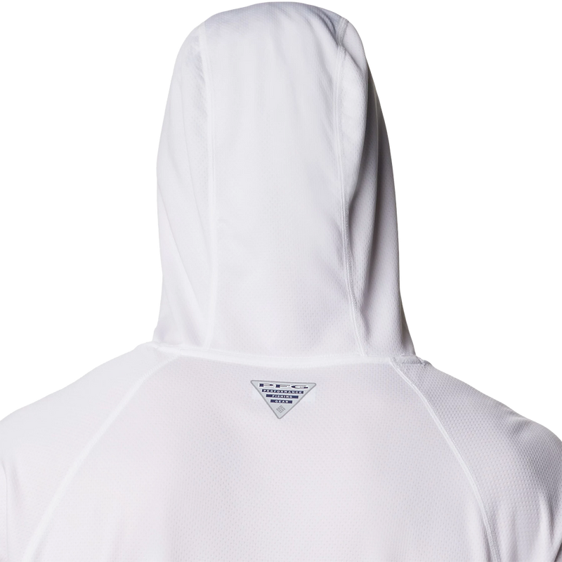 Men's PFG Solar Stream Hoody, Columbia Men's PFG Solar Stream Hoody in White back of hood