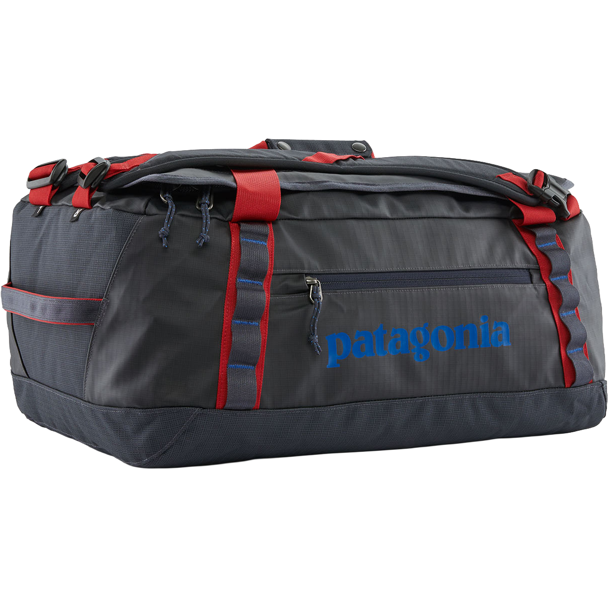 collapse patagonia black hole duffel Patagonia 40L Black Hole Duffel Smolder Blue/Amanita Red