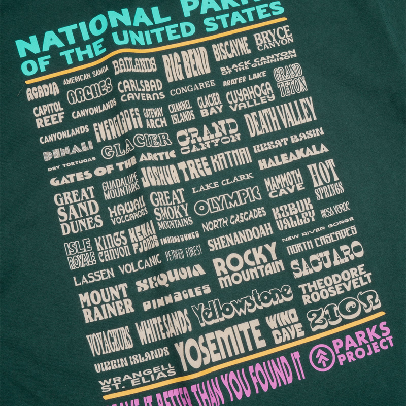 Men's National Parks Lineup Pocket Tee, Parks Project Men's National Parks Lineup Pocket Tee back graphic
