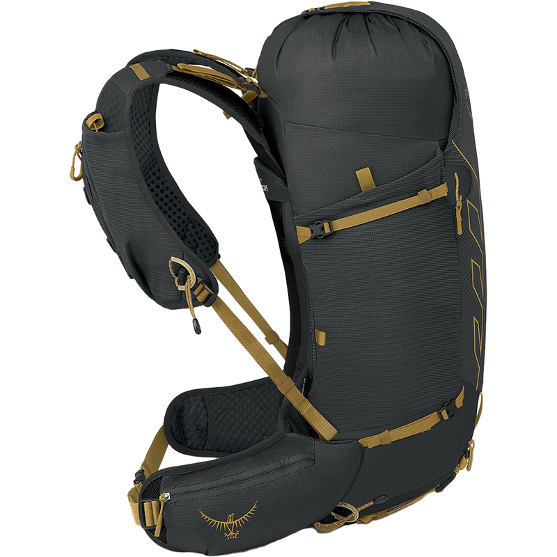 Talon Velocity 30, Osprey Talon Velocity 30 in Dark Charcoal/Tumbleweed Yellow left