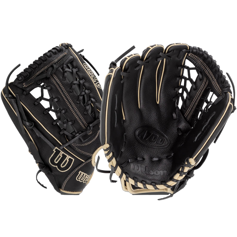 A700 Infield/Outfield 12" Single Post T-Web Left Hand Throw, Wilson A700 Infield/Outfield 12" Single Post T-Web 2024 - Left Hand Throw Black/Blonde front and back