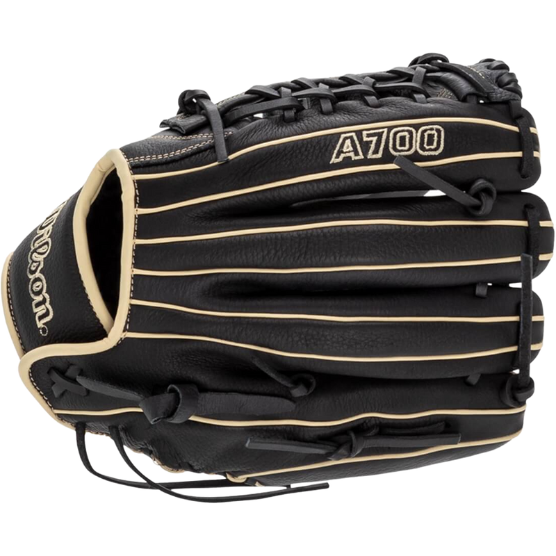 A700 Infield/Outfield 12" Single Post T-Web Left Hand Throw, Wilson A700 Infield/Outfield 12" Single Post T-Web 2024 - Left Hand Throw Black/Blonde outside