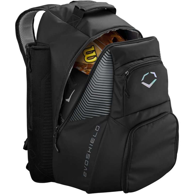 Tone Set Backpack, EvoShield Tone Set Backpack in Black unzipped