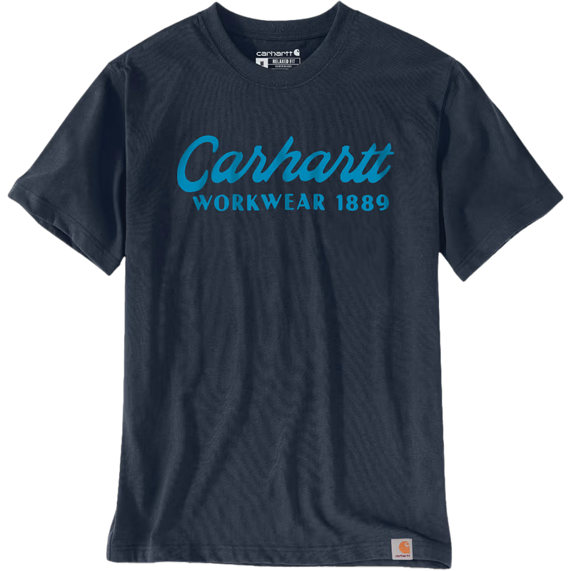 Men's Heavyweight Short Sleeve Script Graphic Tee, Featured Image