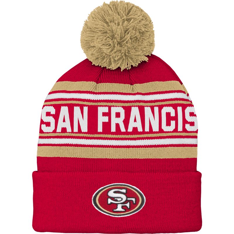 Youth 49ers Jacquard Cuffed Knit with Pom, Featured Image