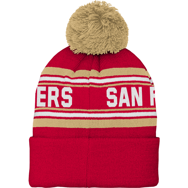 Youth 49ers Jacquard Cuffed Knit with Pom, Outerstuff Youth 49ers Jacquard Cuffed Knit w/ Pom back