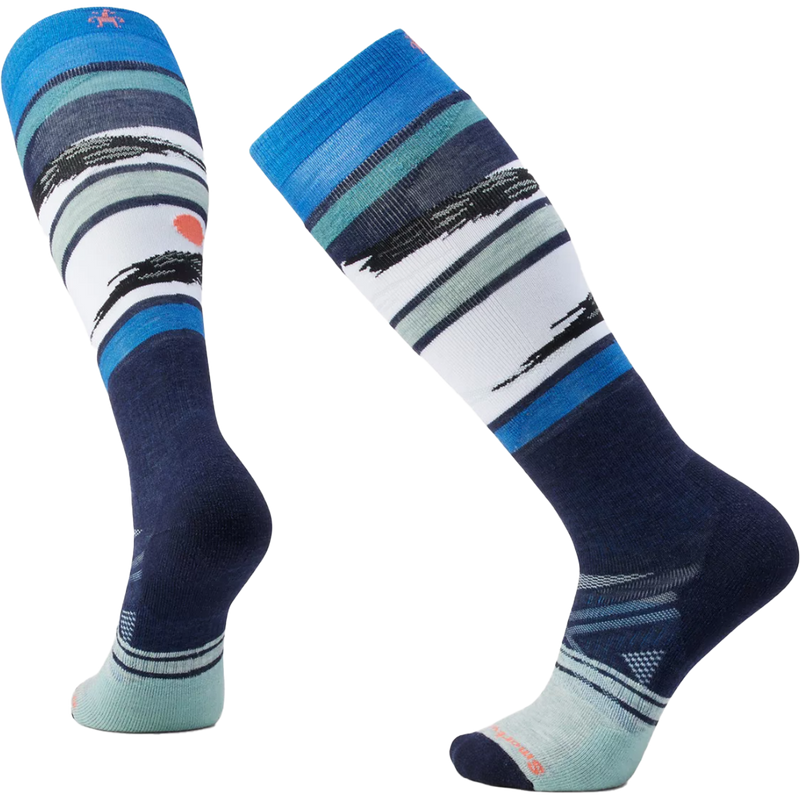 Smartwool Ski Full Cushion Midnight Pattern Over The Calf Socks in Deep Navy