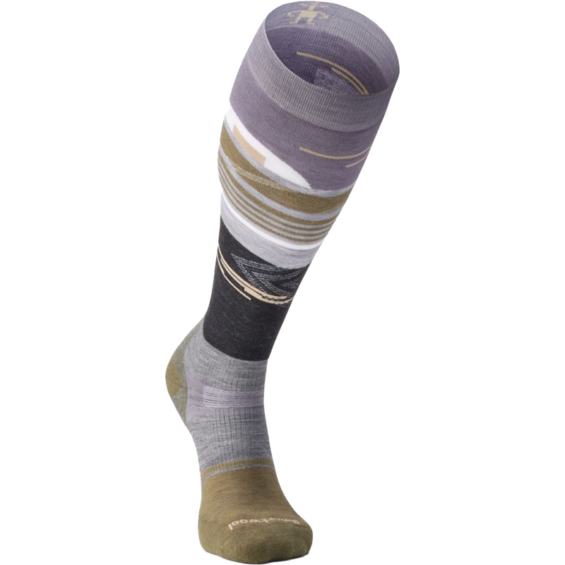 Men's Snowboard Targeted Cushion Broken Lines Pattern Over The Calf Socks, Smartwool Snowboard Targeted Cushion Broken Lines Pattern Over The Calf toe